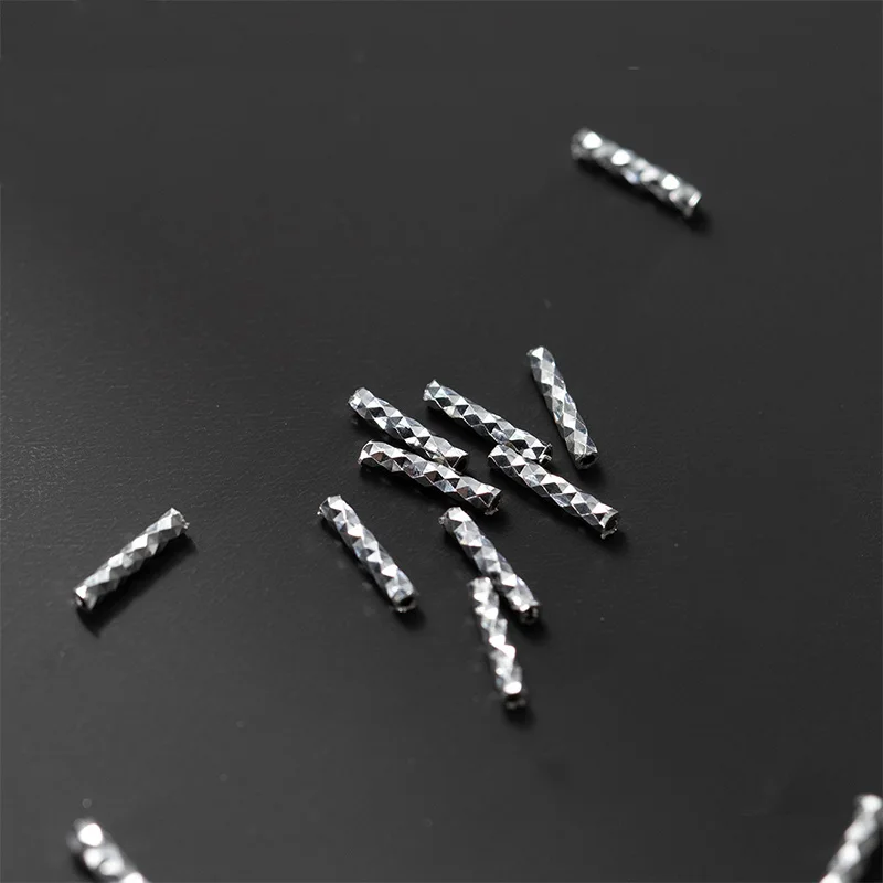 5pcs/Lot 925 Sterling Silver Starry Sky Short Tube Beads 4/6/8/10mm Bracelets Bangles S925 Spacer Cylinder Charms DIY Jewelrys