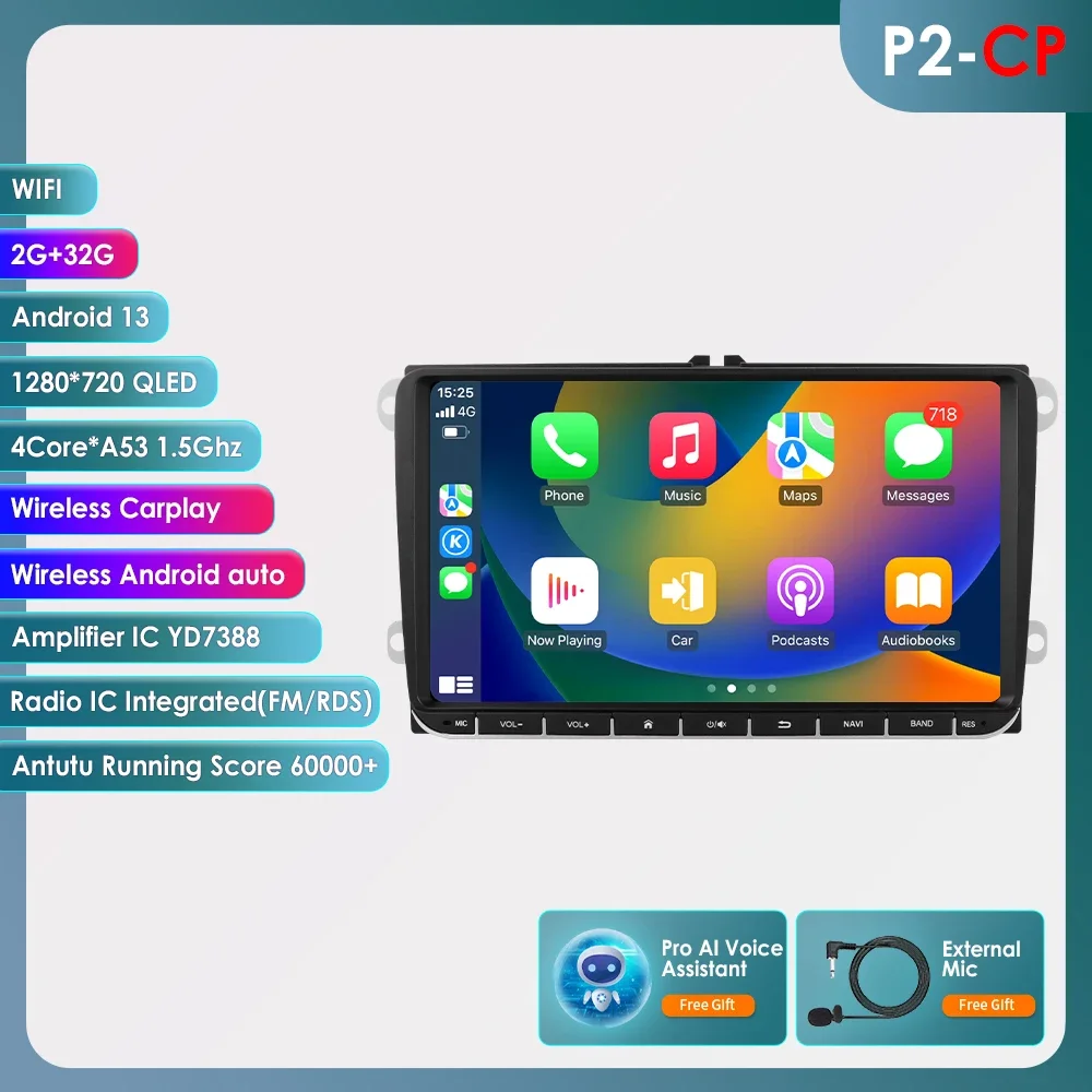 Android Auto Radio Voor Vw Golf 5 Polo Sedan Passat B6 Cc Radio Touran Scirocco Caddy Jetta Skoda Seat Auto Multimedia Audiospeler