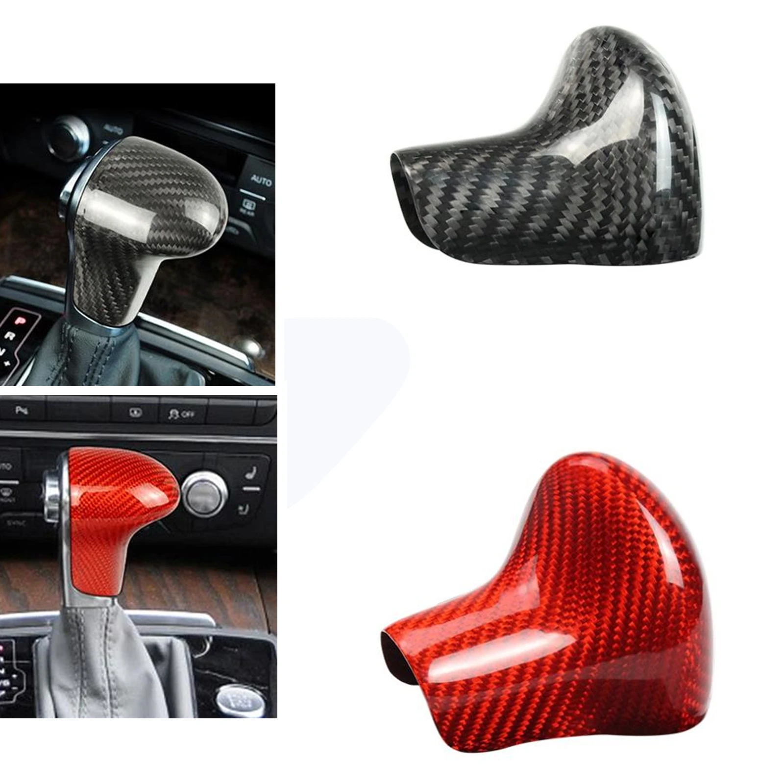 

LHD Car Gear Shift Knob Cover Carbon Fiber For Audi A4 A5 A6 A7 Q5 Q7