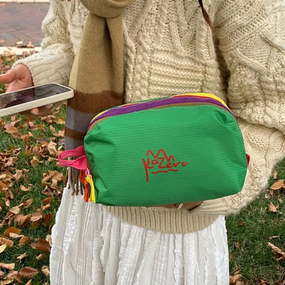 

Lovely Multifunctional Dopamine Makeup Bag Coin Purse Zipper Nylon Toiletry Bag Waterproof Multi-Pocket Cute Cosmetic Bag Girls