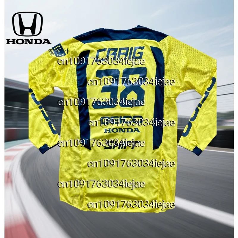 

Honda Quick Dry Motorcycle Jersey For Men Long Sleeve Breathable Riding T-Shirt For Dirt Bike Off Road Racing Use Motor Cycle