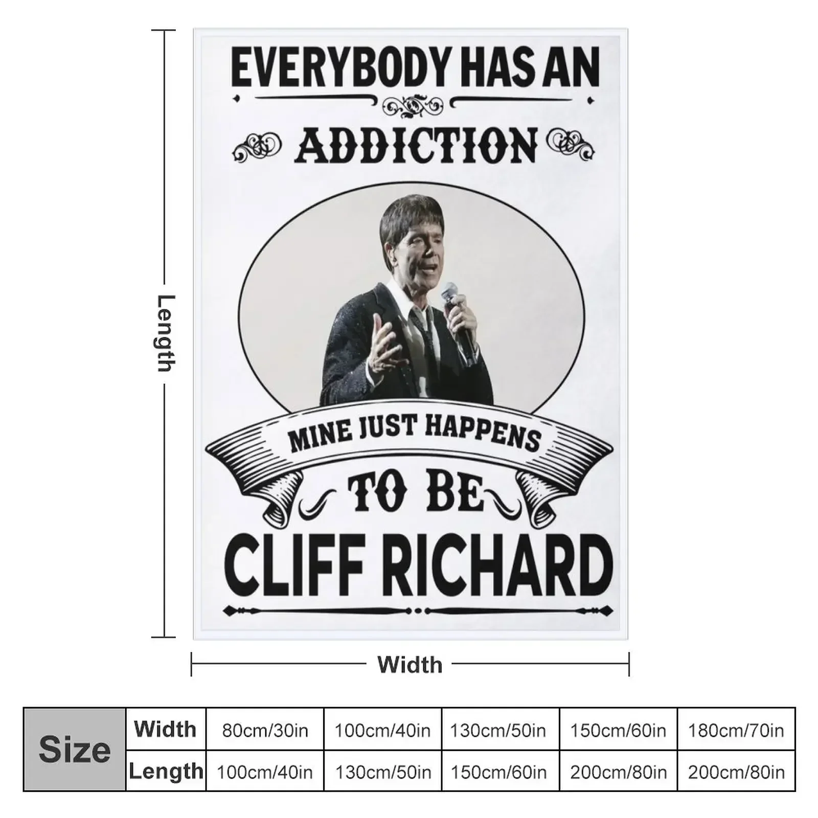 Everybody has an addiction mine just happens to be Cliff Richard Throw Blanket Decorative Sofas Baby Warm Cute Plaid Blankets