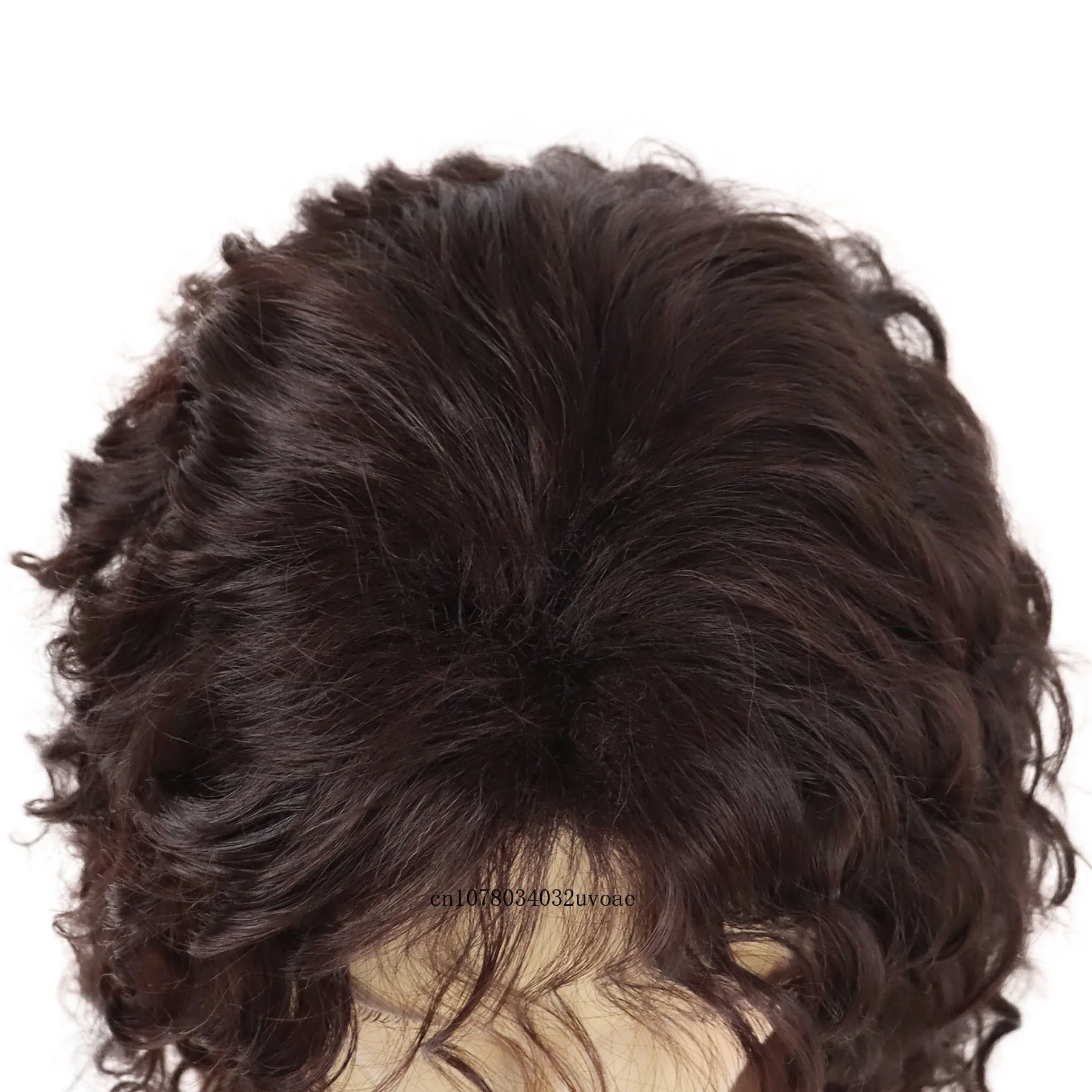 Synthetic Natural Brown Wig Long Curly Hair for Men Daily Use Layered Wig with Bangs Gift Outfits Costume Party Wigs Male Wigs