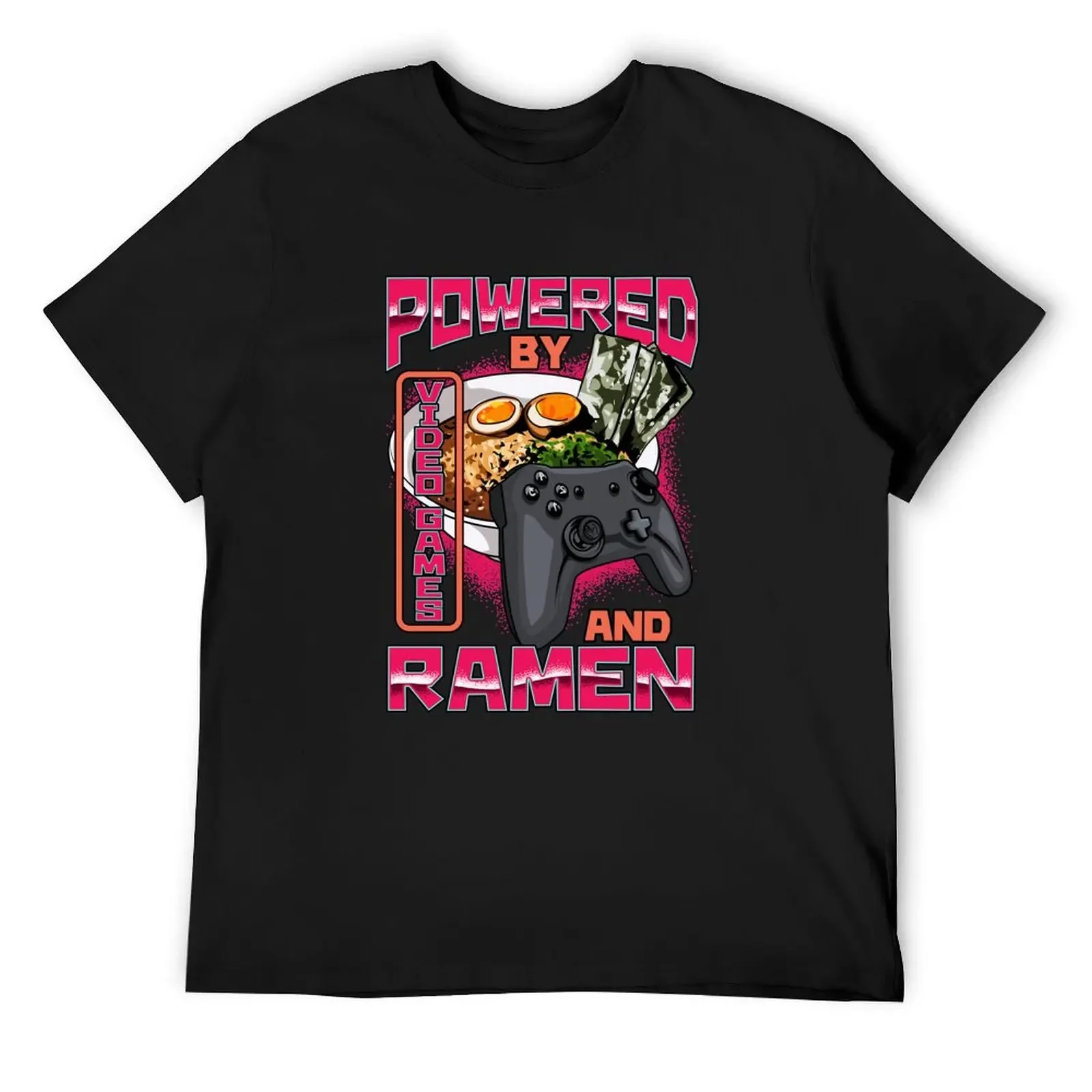 

Powered By Video Games And Ramen Funny Anime T-Shirt tops custom t shirt sweat shirts, men