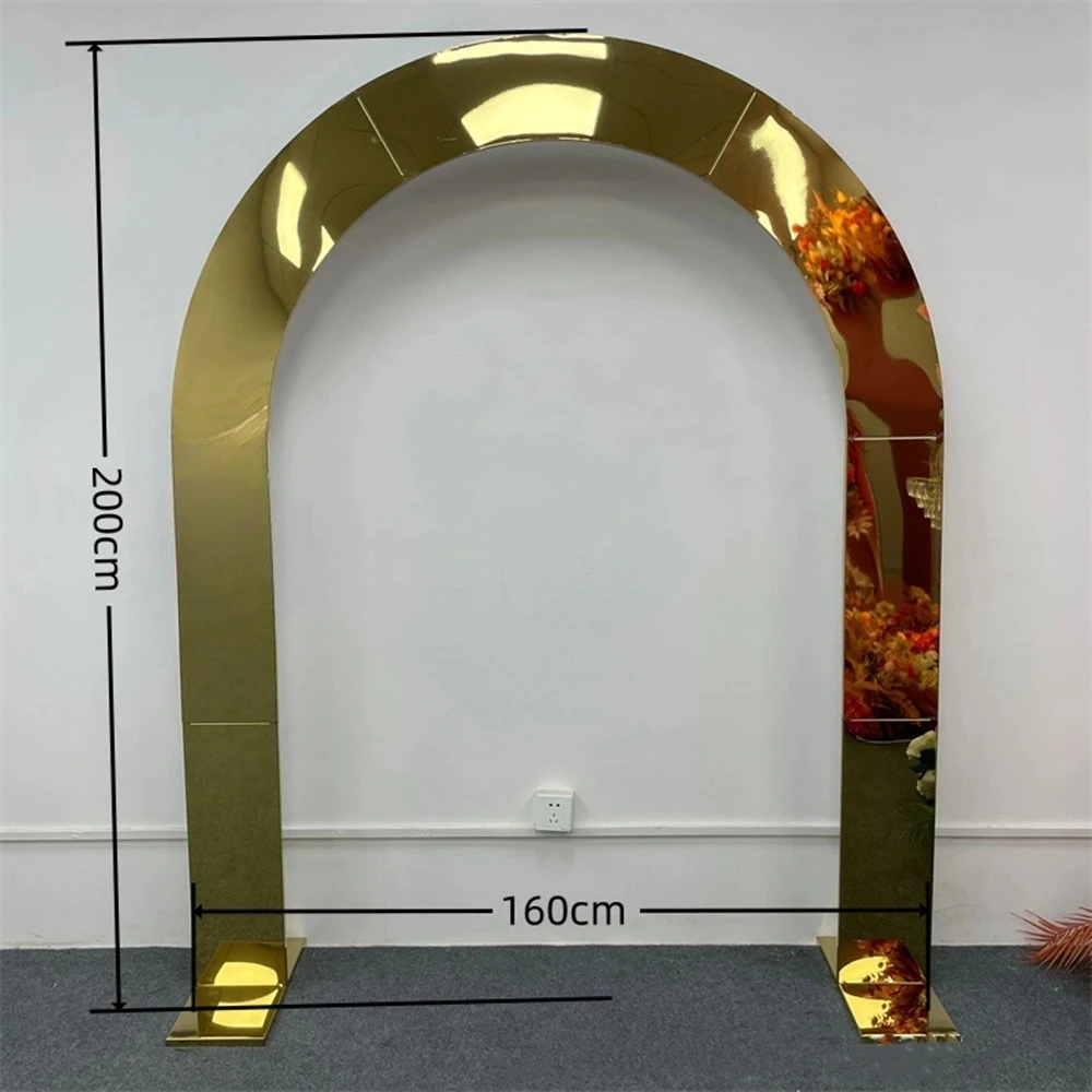 1/2/3 Stück Hochzeits-Hintergrund aus Edelstahl, Geburtstagsfeier, Outdoor-Bogen, Ständer in unregelmäßiger Form, Dekoration – Detail 7