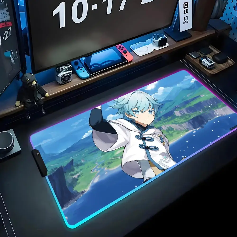 

chongyun Mouse Pad RGB Gaming Mousepad Big LED Pad PC Desk Mat Luminous Mouse Pad Large Keyboard Mats Table Rug With Backlit