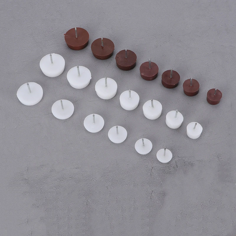 

50 Pcs/Lot Thickened Furniture Floor Nails Large Flat Nylon Cabinet Moisture-proof Mats Table and Chair White Mute Pads Slide