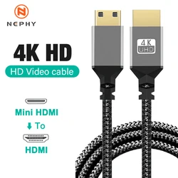 4K 60Hz Mini HDMI to HDMI-compatible Cable High Speed Male to Male HD Adapter Cord For Camera Monitor Projector Tablet HDTV 5m