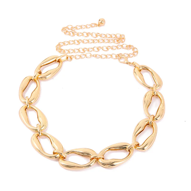 Vintage Oval Link Chain Belt Cinturon Adjustable Metal Waist Chain Women Fashion Heavy Accessory For Dress Jeans Daily Wear view 5