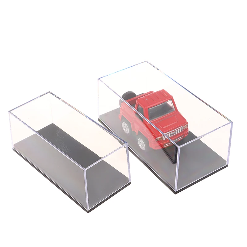 Caja de exhibición de modelo de coche, estuche protector transparente, cubierta dura de polvo acrílico, soporte de almacenamiento, 3 tamaños, 1:64