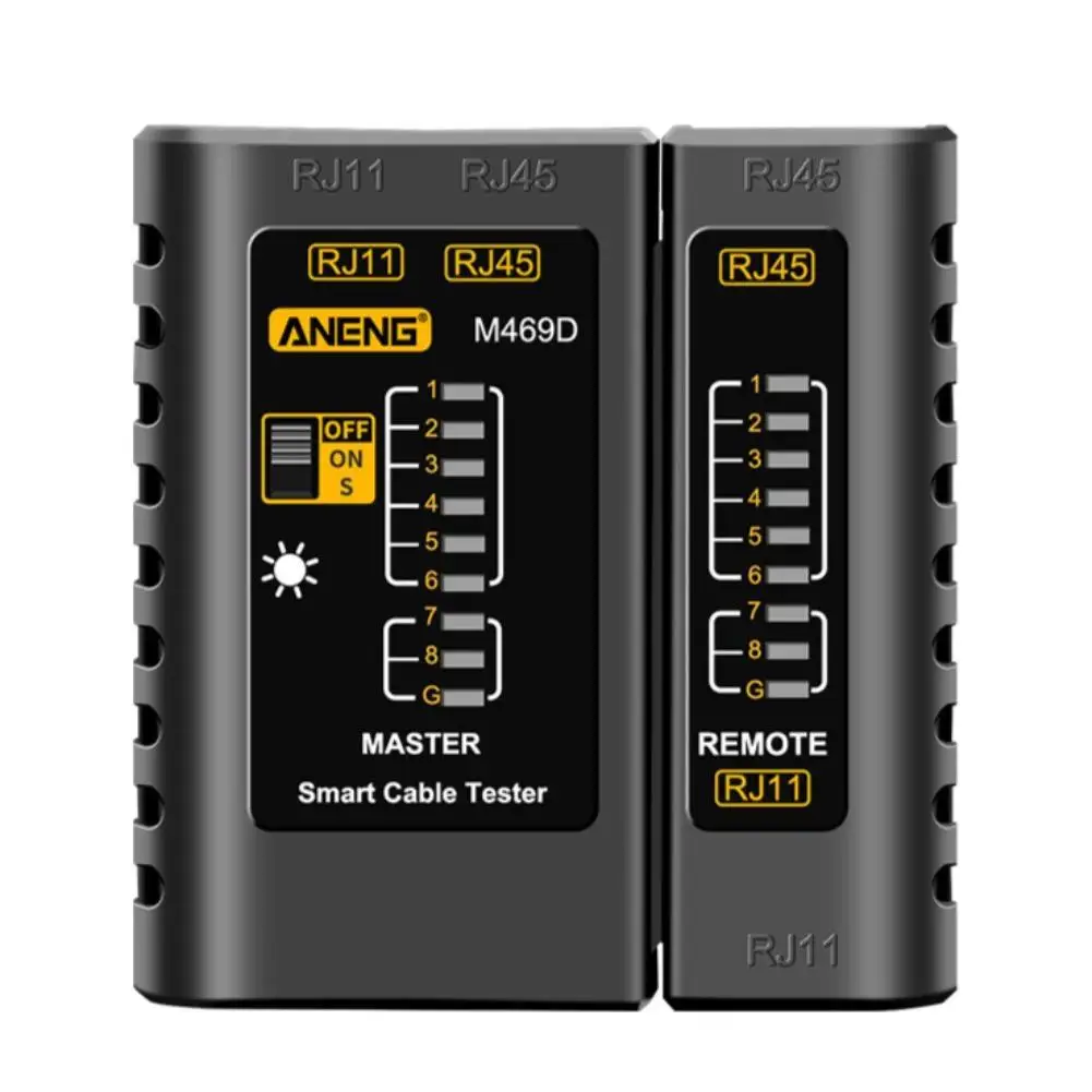 ANENG M469D Smart Cable Tester RJ45 RJ11 LED Indicator Line Checker for LAN Wiring