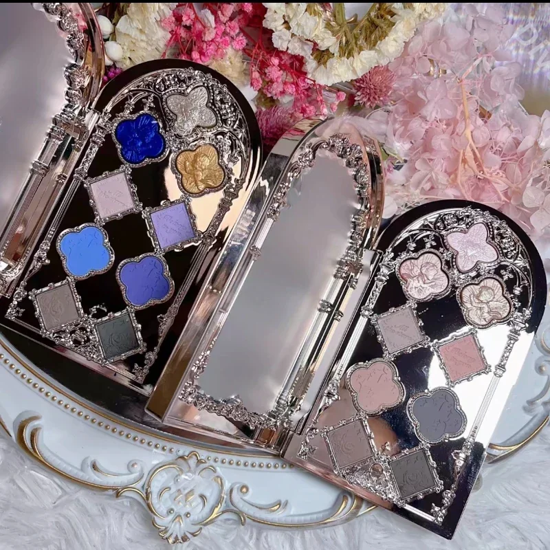 Flower Knows Little Angel Series Cosmetics 9 Color Eyeshadow Palette Eye Glitter Shimmer  Palette Long Lasting Makeup Eye Shadow