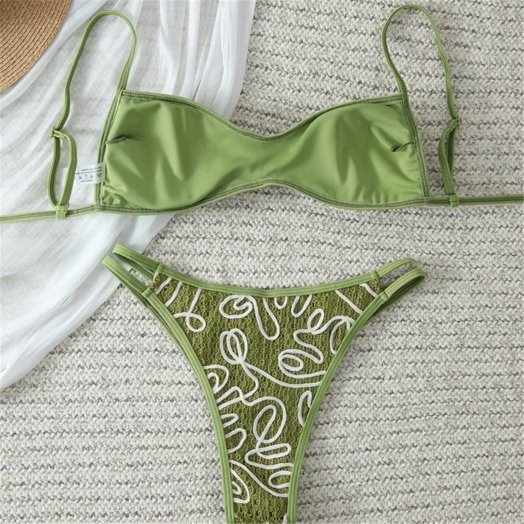 S - XL 2026 Bedruckter Brasilianischer Bikini Damen-Badeanzug Zweiteiliger Bikini-Set Gepolsterter Badeanzug Schwimmanzug V8081 – Detail 4
