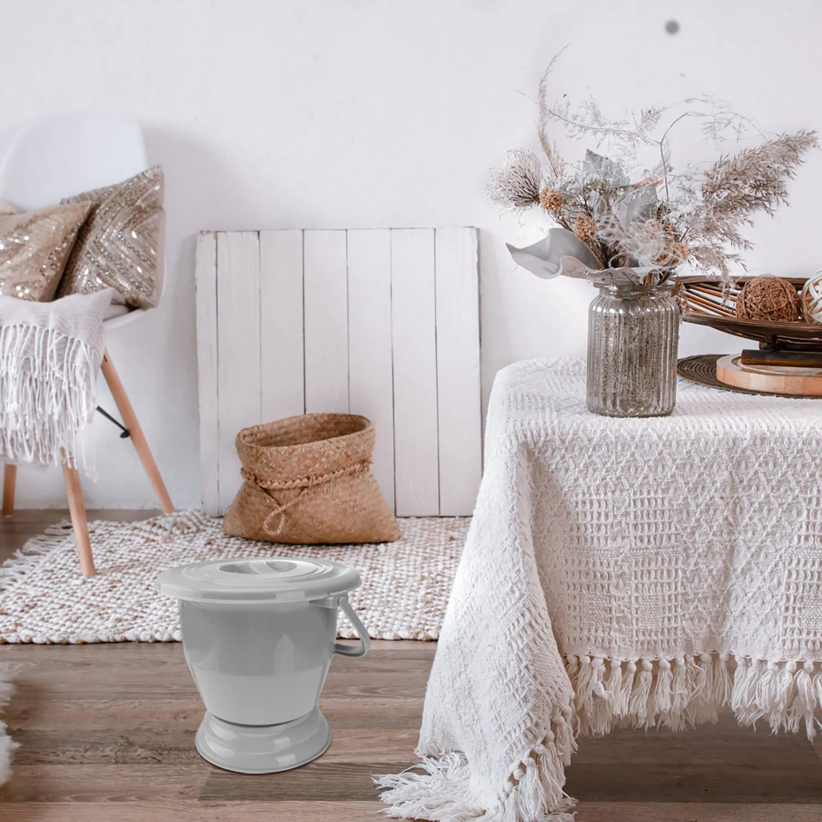 

1 шт. Утолщенная портативная портативная туалетная чаша с нескользящим основанием, устойчивая к падениям, для домашнего и гостиничного ночного использования, для взрослых