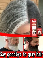 Suero tratamiento anti-cabello gris: cabello gris inverso, restaura brillo negro natural, extracto de hierbas 100% natural, resultados rápidos para M