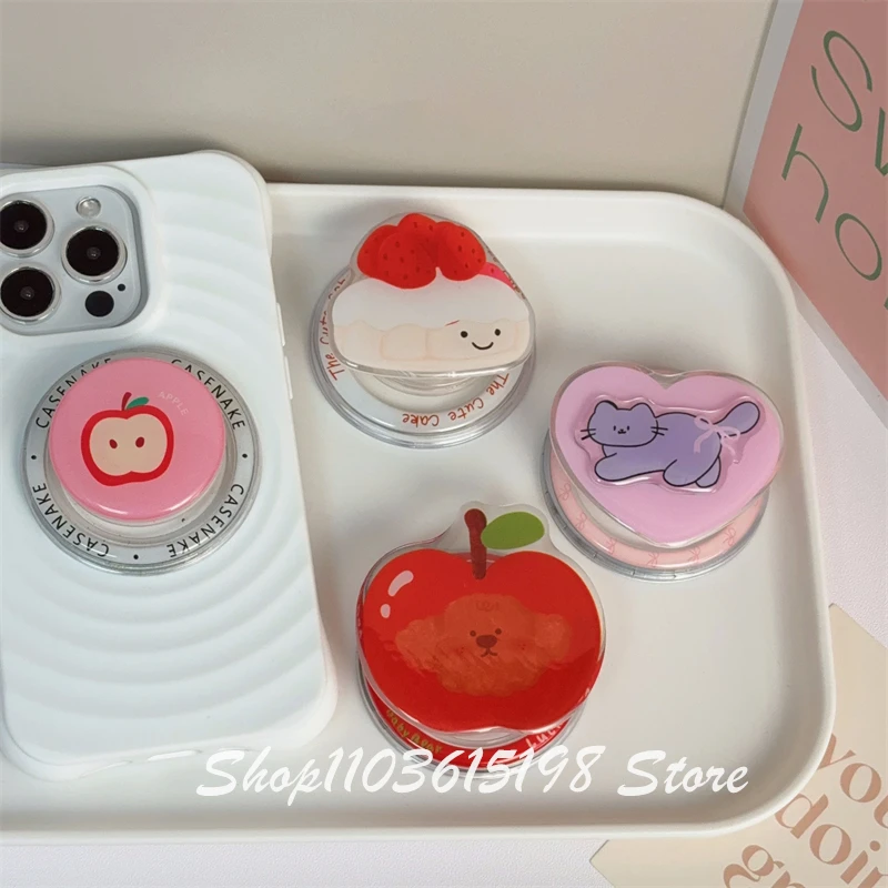 

Korean Cute Cartoon Magnetic Holder Phone Griptok Grip Tok Phone Stand Support For iPhone 16 For Magsafe Accessories Smart Tok