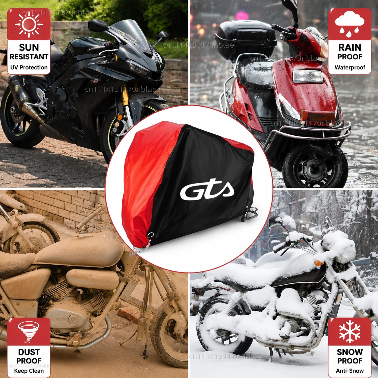 For Vespa GTS 125 150 300 Super 300 Super300 GTV 125 GTV 250 GTV 300 210D Motorcycle Cover Waterproof Dustproof UV Cover view 6