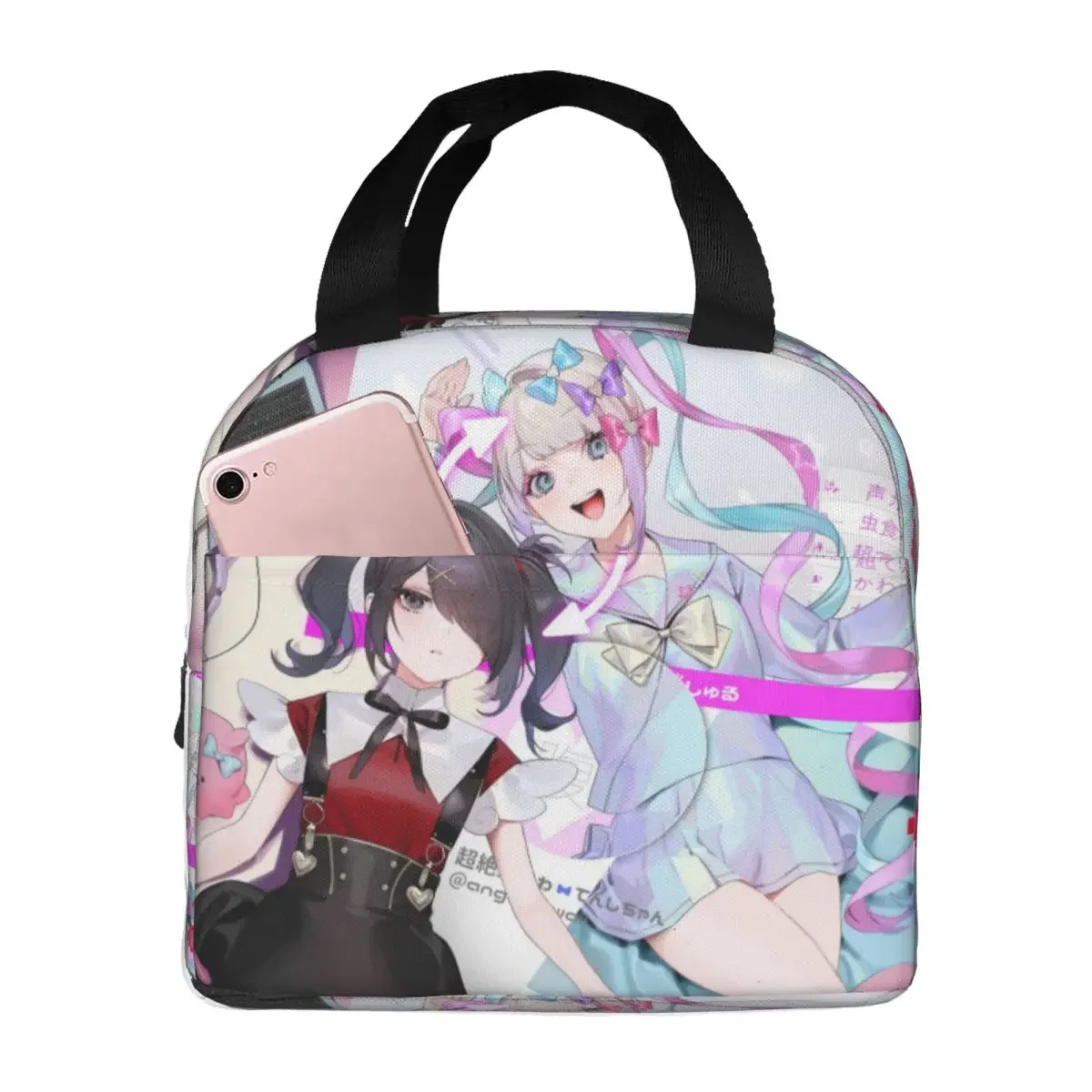 KAngel Ame-Chan Anime Game Insulated Lunch Bag Needy Girl Overdose Lunch Container Cooler Bag Tote Lunch Box College Girl Boy