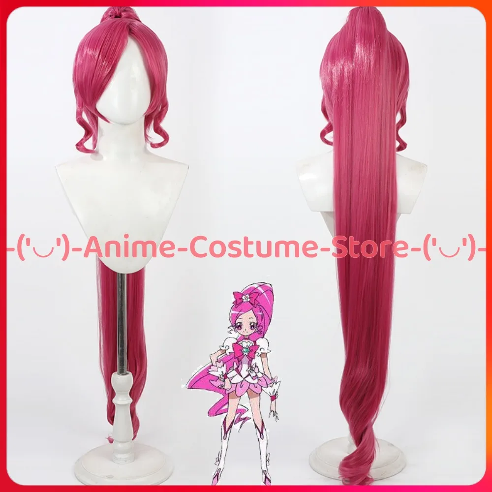 Pretty Cure Blossom Hanasaki Tsubomi Cosplay Wig Ponytail Anime Character Halloween Carnival Party Costume Wigs Synthetic Hair