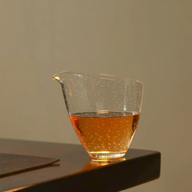 Transparent Glass Tea Strainer Bubble Design Water Drop Shape Kung Fu Tea Set Accessory Fair Cup Separator for Brewing Tools