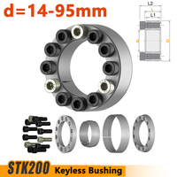 1pcs STK200 Keyless Bushing Connection Tension Shaft Locking Assembly Device Expansion Sleeve Coupling Diaphragm Disk ID 14-95mm