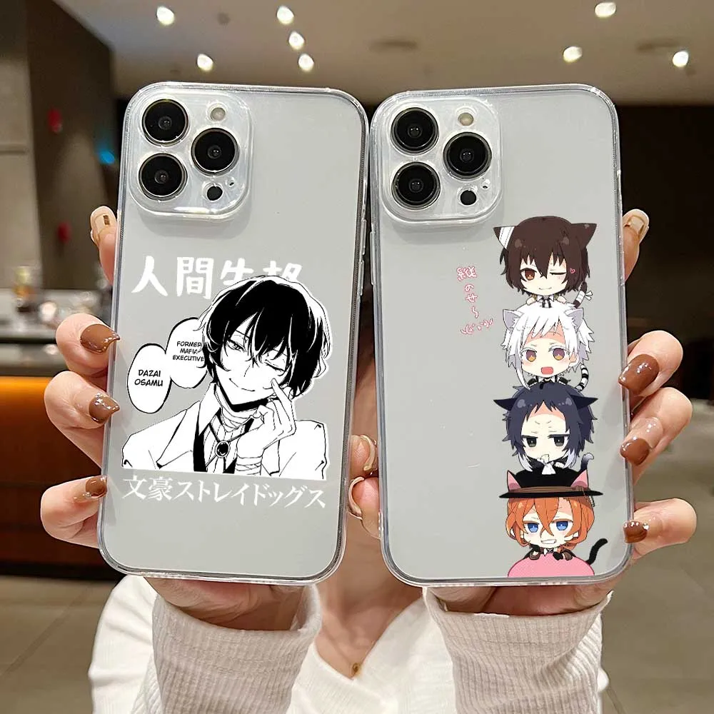 Anime Bungou Stray Dogs Dazai Osamu Phone Case For iphone 15 11 14 13 12 Pro Max X XR 6 7 8 Plus Soft Silicone Transparent Capa