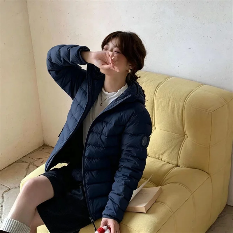 Fashion Down Coat Women Parkas 2027 Autumn Winter New Slim Ladies Warm Cotton Padded Jacket Thin Hooded Outwear Short Overwear
