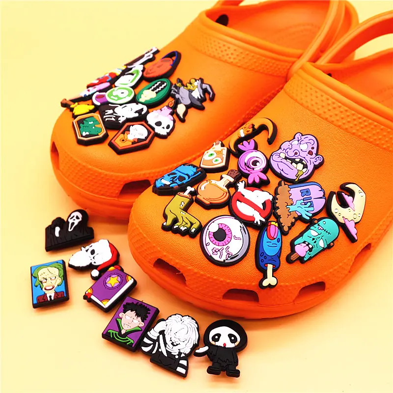 1pcs Halloween Style PVC Shoe Charms Decorations Horror Demon Witch Ghost Shoes Accessories Evil Magic Sandals Buckle U523 image 6