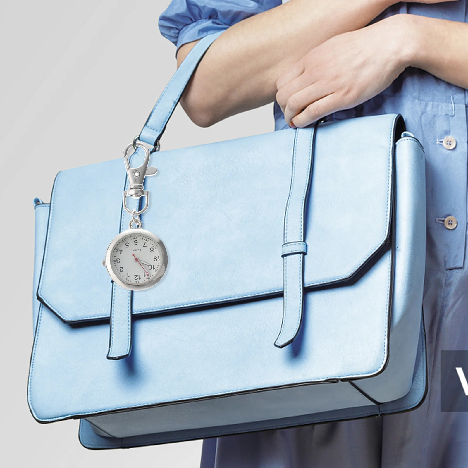 

1Pcs Nurse Pocket Watch Quartz Stainless Steel Metal Fob Watch Medical Keychain Vintage Pocket Keychain Pendant