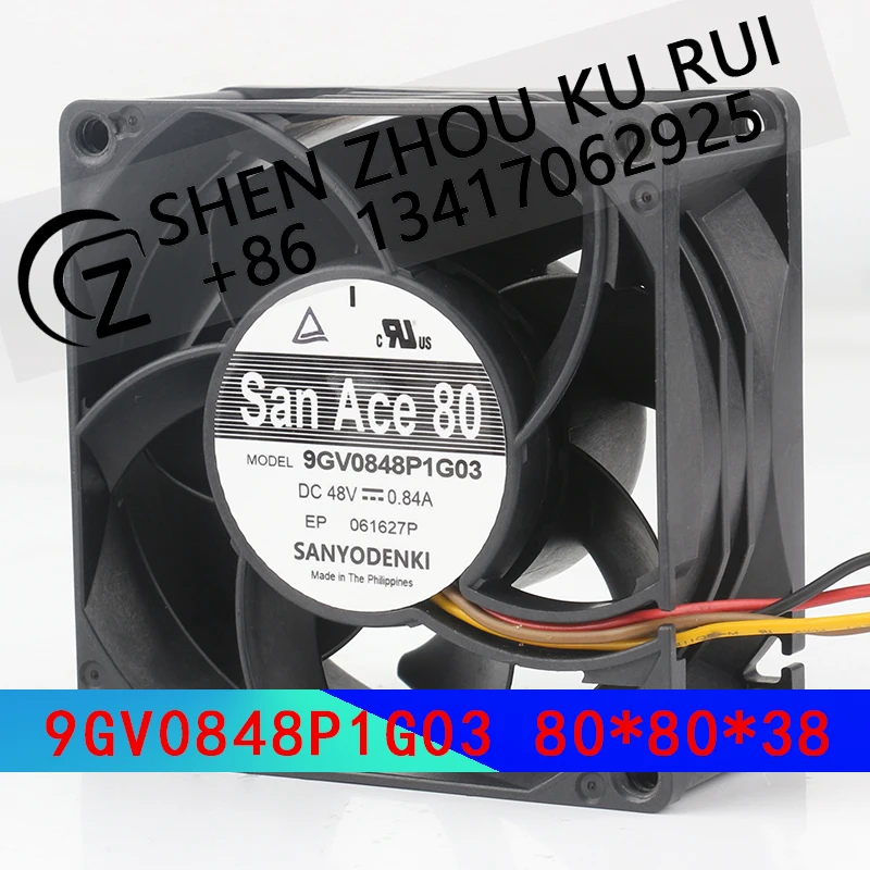 

Sanyo 48V 0.84A 8038 8CM 4-wire PWM speed regulation High air volume server 9GV0848P1G03 Cooling fan