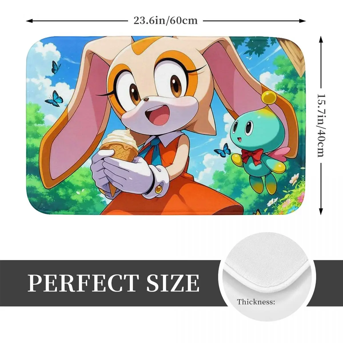 Cream The Rabbit S-Sonic-S T-The-S H-Hedgehog-S Non-slip Doormat Floor Mat Carpet Rug for Kitchen Entrance Bedroom Footpad Mats