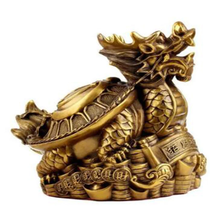 Copper Statue Fengshui copper money blessing word dragon turtle ornament eight trigrams dragon head turtle mother son dragon tur