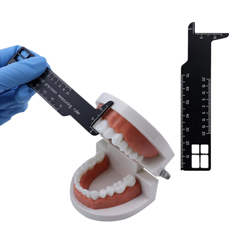 1pc Dental Präzision Mess Lineal Messen Skala Endodontie Instrumente Doppelseitige Skala Oral Vertikale Abstand Messung
