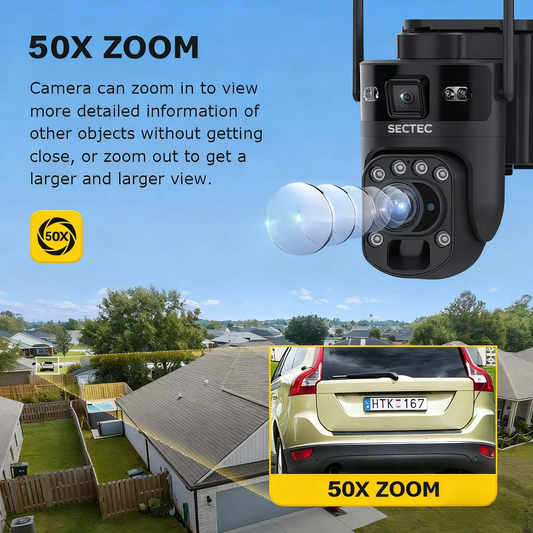 SHIWOJIA 60X ZOOM 12MP 4G Sim Solar Camera Outdoor 360° Wireless WIFI Battery Security Camera Solar PIR Night Vision Black