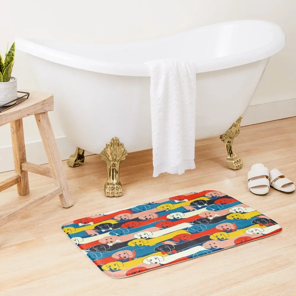 COLORED CUTE DOGS PATTERN 2 Bath Mat Non-Slip Pad Wc Mats Bedroom Entrance Carpet Mat