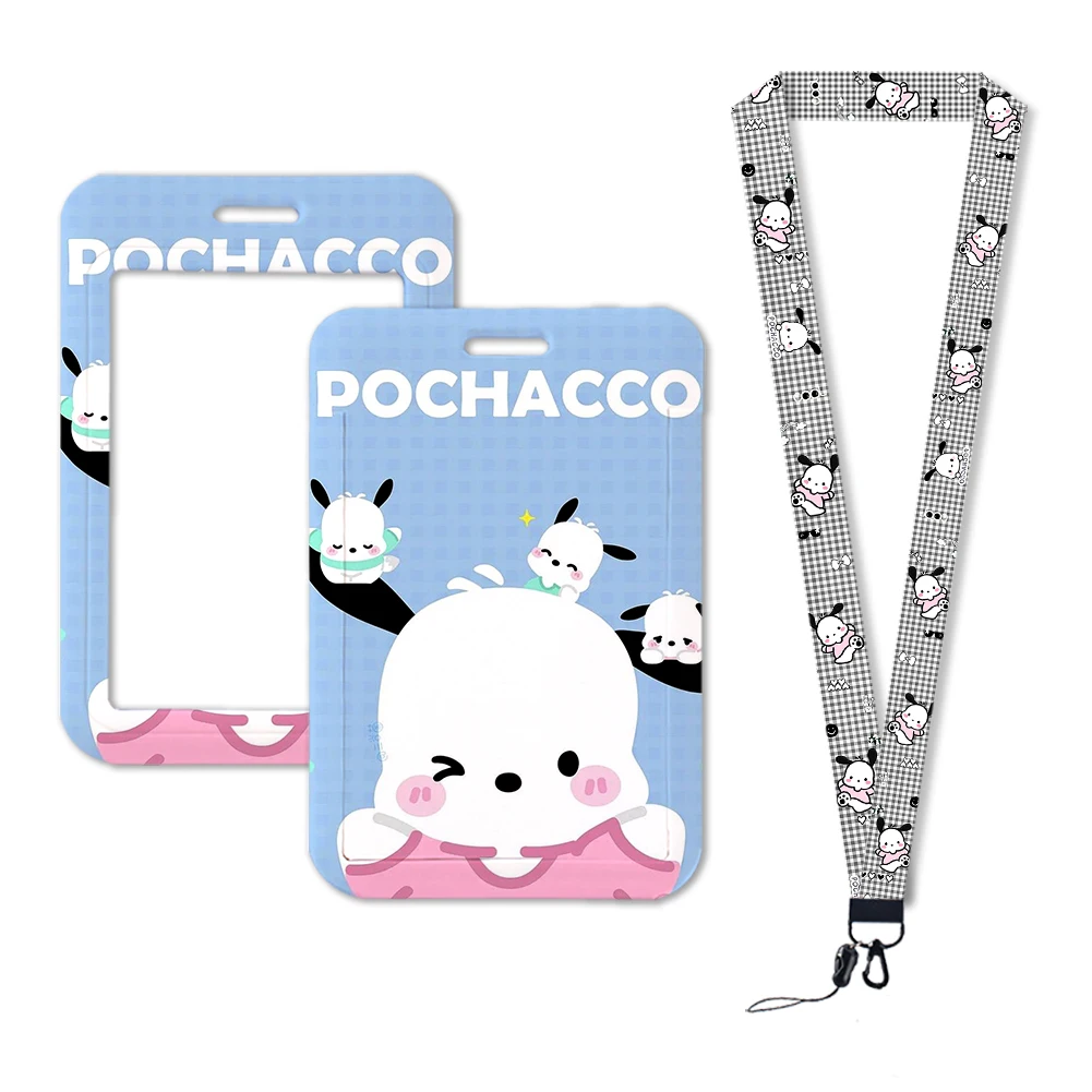 

W Cartoon Phone Strap Pochacco Lanyard ID Campus Credit Card Badge Holder Keychain Cord Neckband Cell Phone Rope Neck Straps