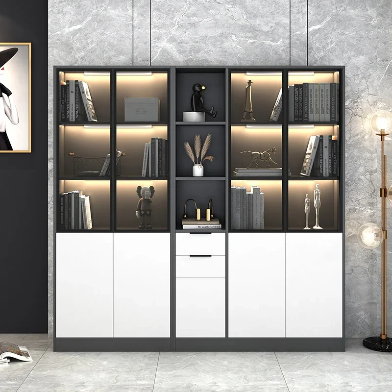 

Скандинавский книжный шкаф со стеклянной дверью, пылезащитная книжная полка, напольное хранилище, учебный книжный шкаф, комбинация шкафа для хранения