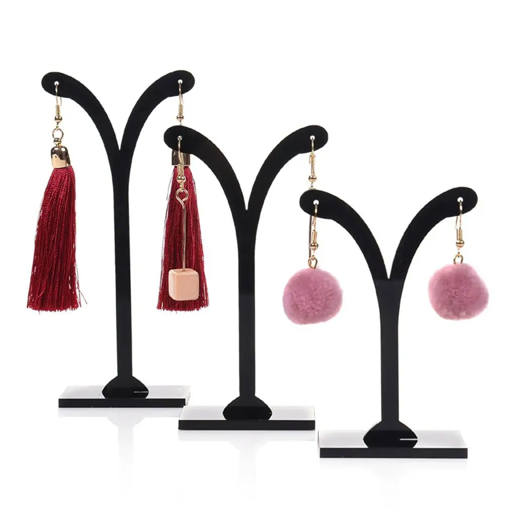 3 Pieces Vintage Jewellery Tree Earrings Hanger Holder Organizer Rack Black