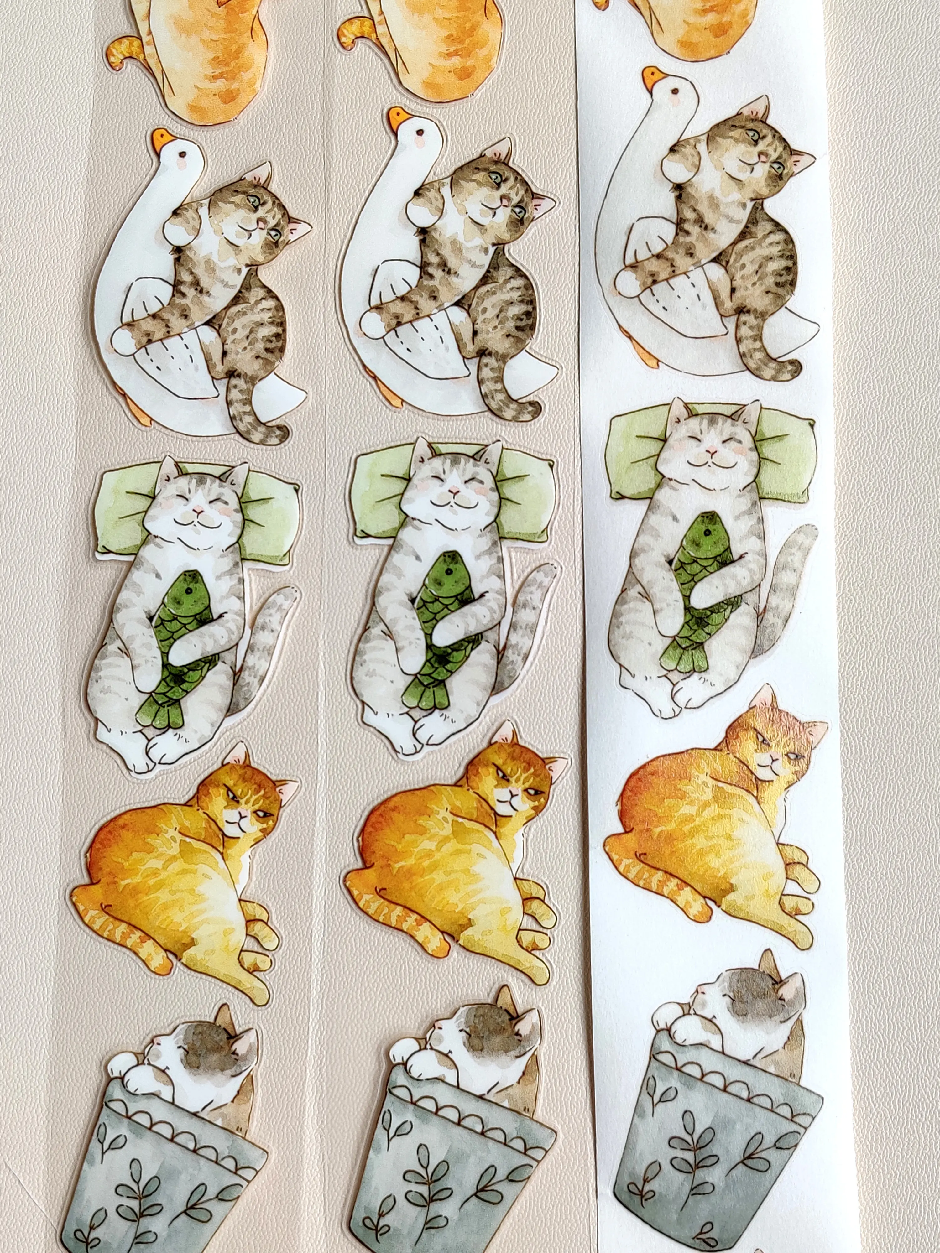 

Ah Meow Cute Animal Theme Decorative Washi Tape Available in Washi PET Matte Finish for DIY Journal Scrapbook Crafts