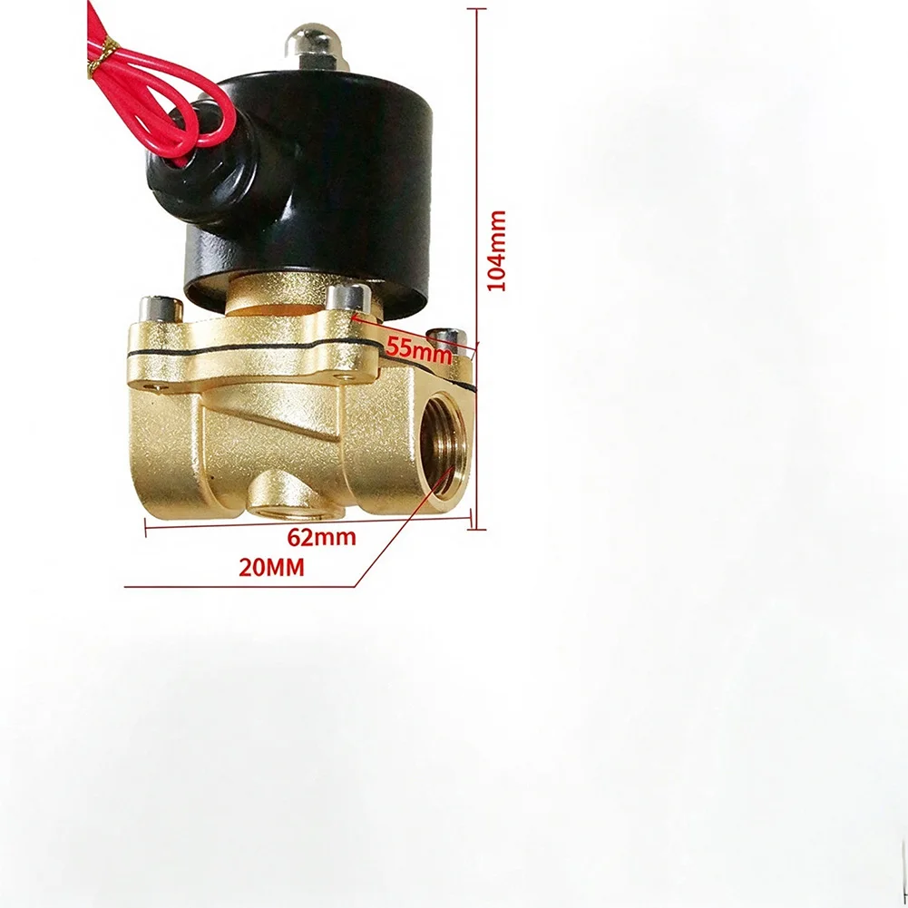 Normally Closed Solenoid Valve for Water Air Gas Control 12V 24V DC Brass Body Full Copper Coil 1/2 3/4 1 Inch Threaded Ports