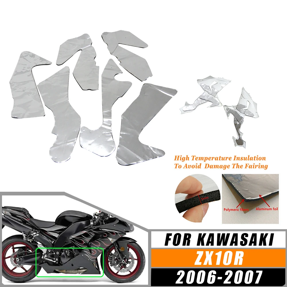 

For Kawasaki Ninja ZX-10R ZX10R 2006 2007 Motorcycle Accessories Pre-Cut Belly Fairing Heat Shield Mat Insulation Protection