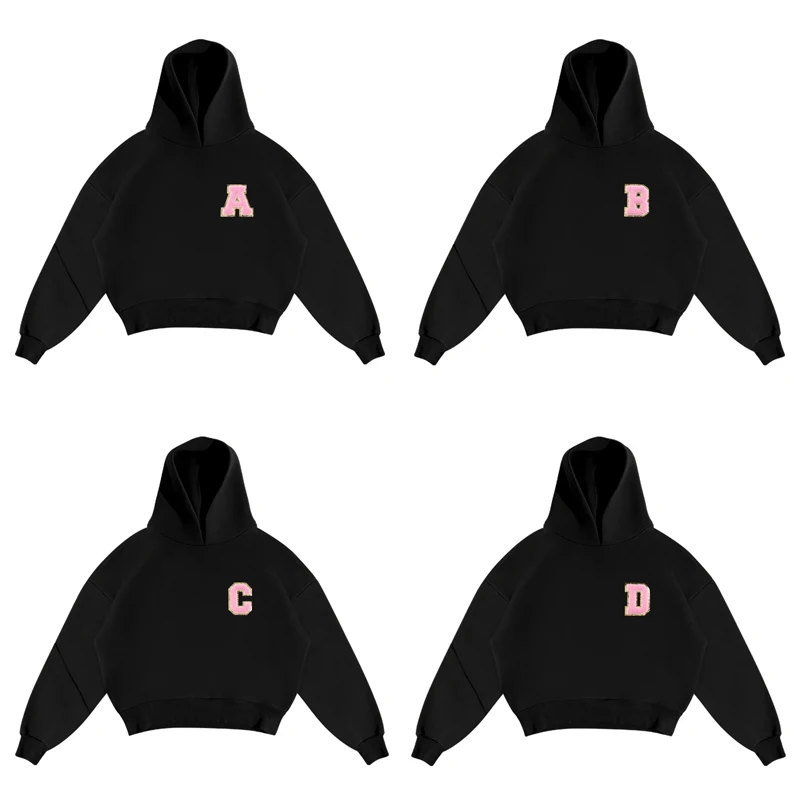 

Furry Letters Decorated Hoodies Fall Loose Hoodies Hip-hop Loose Street Wear Joker Fashion Zipper Coat Joker Sweatshirt Unisex