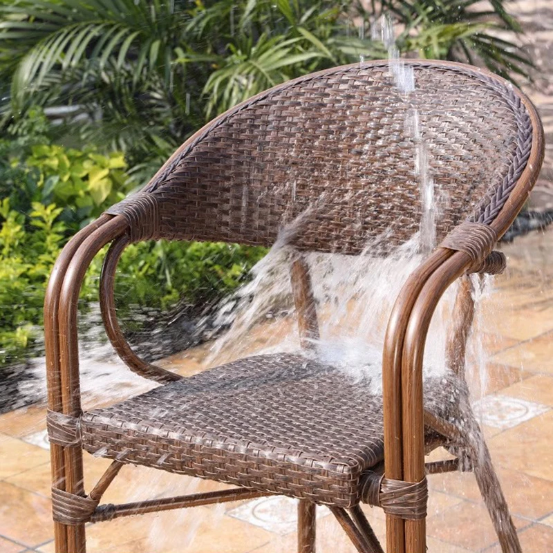 Outdoor Armchair Rattan Gardening Chair Plastic Garden Swing Stool Backyard Furniture Living Room Chairs Little Patio Set Table