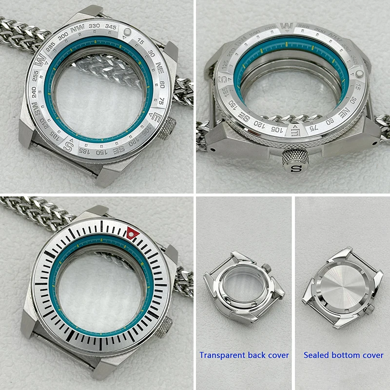 

NH35 Samurai Case Sapphire Crystal Stainless Steel Case Fit 28mm Dial For NH35 NH36 NH38 NH39 4R35 7S Movements Men's Dive Case
