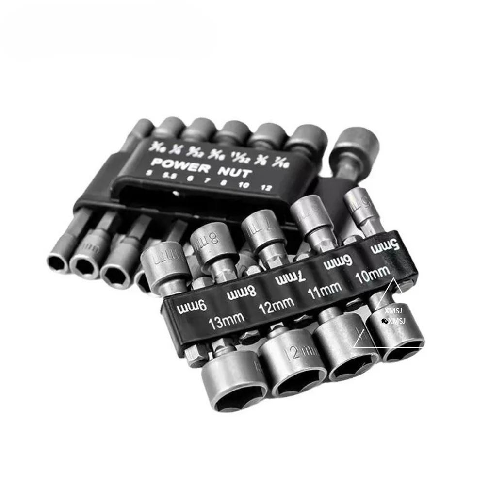 XMSJ 14 قطعة مسدس رأس المفك مثقاب الخشب المقبس مفك وجع مجموعة مثقاب الخشب محول لأداة مقبض مفك البراغي الكهربائية