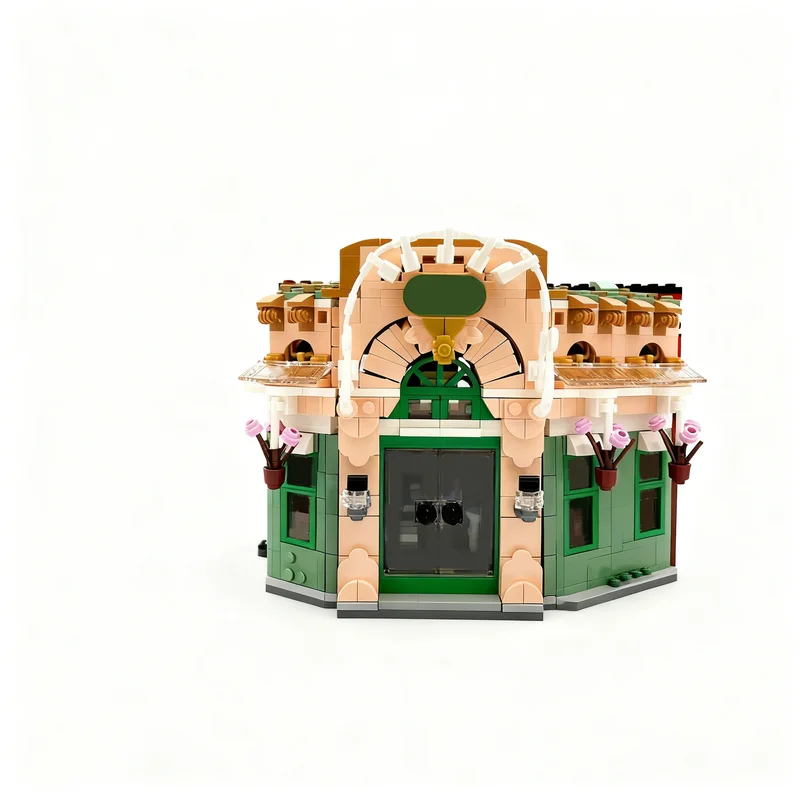 1088 Pezzi MOC Caffetteria Fleur, Modello Modulare di Paesaggio Urbano, Blocchi da Costruzione, Regalo di Natale, Giocattolo Educativo