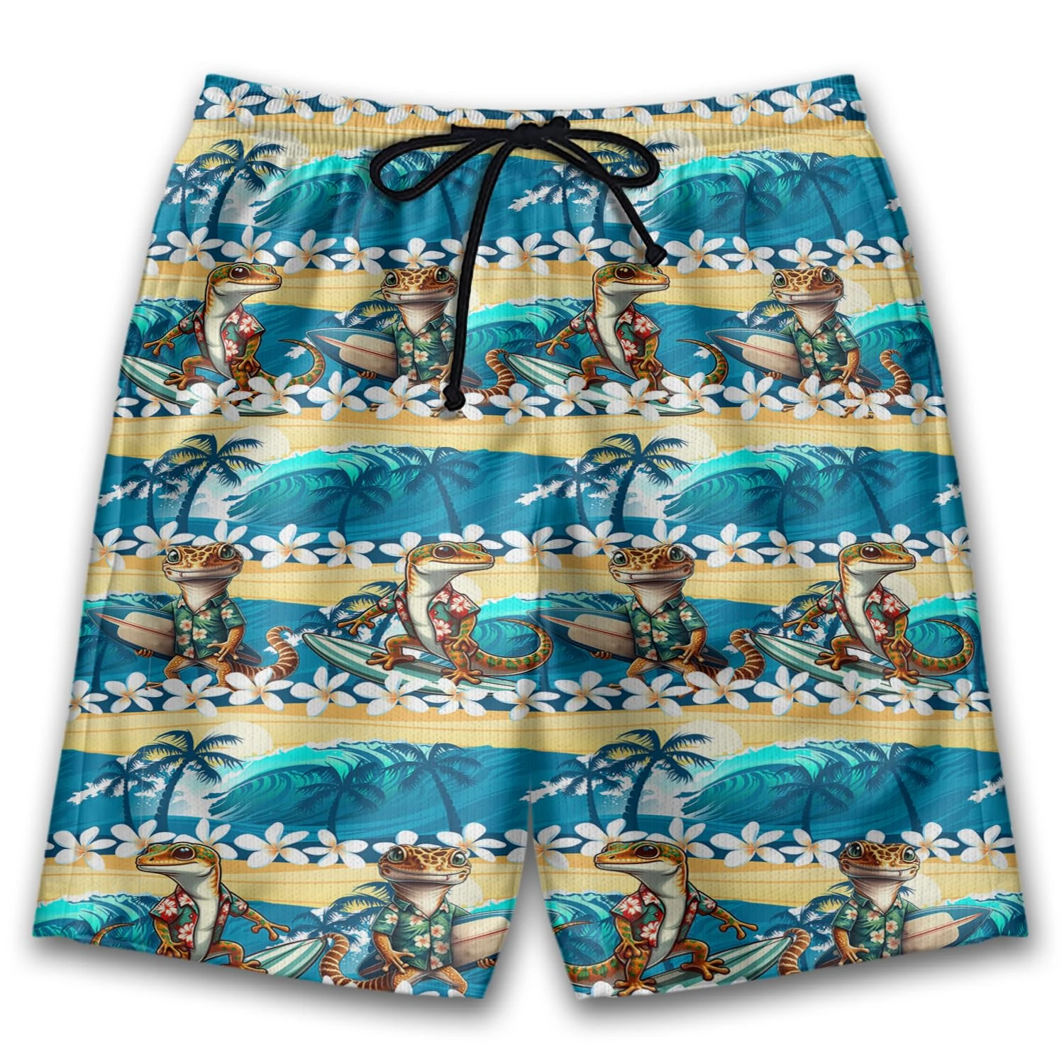 

Cute Gecko Hawaiian Beach Shorts Funny Animal Lizard Short Pants For Men Clothes Cabrite Bermudas Hip Hop Male Streetwear Trunks