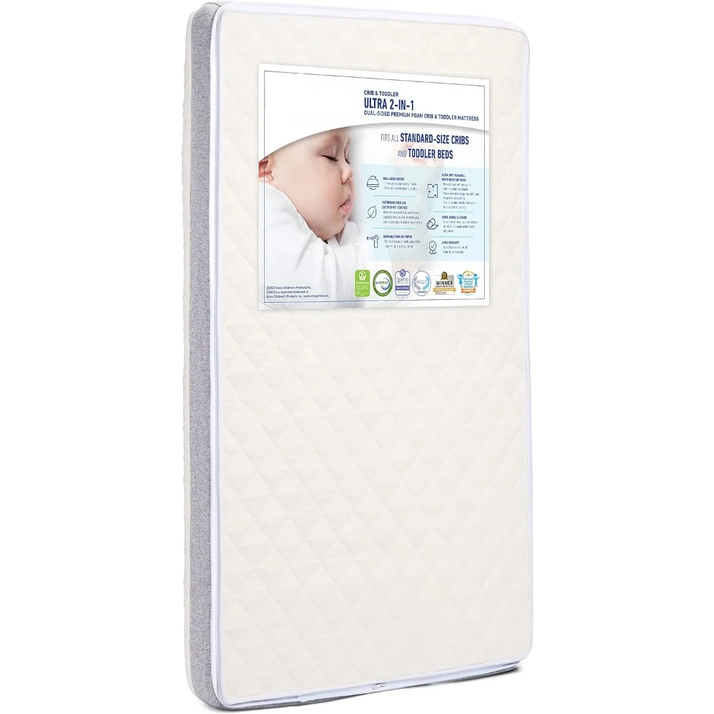 Ultra 2-in-1 Premium Dual-Sided Crib & Toddler Mattress - GREENGUARD Gold and Oeko-TEX Standard 100 Certified