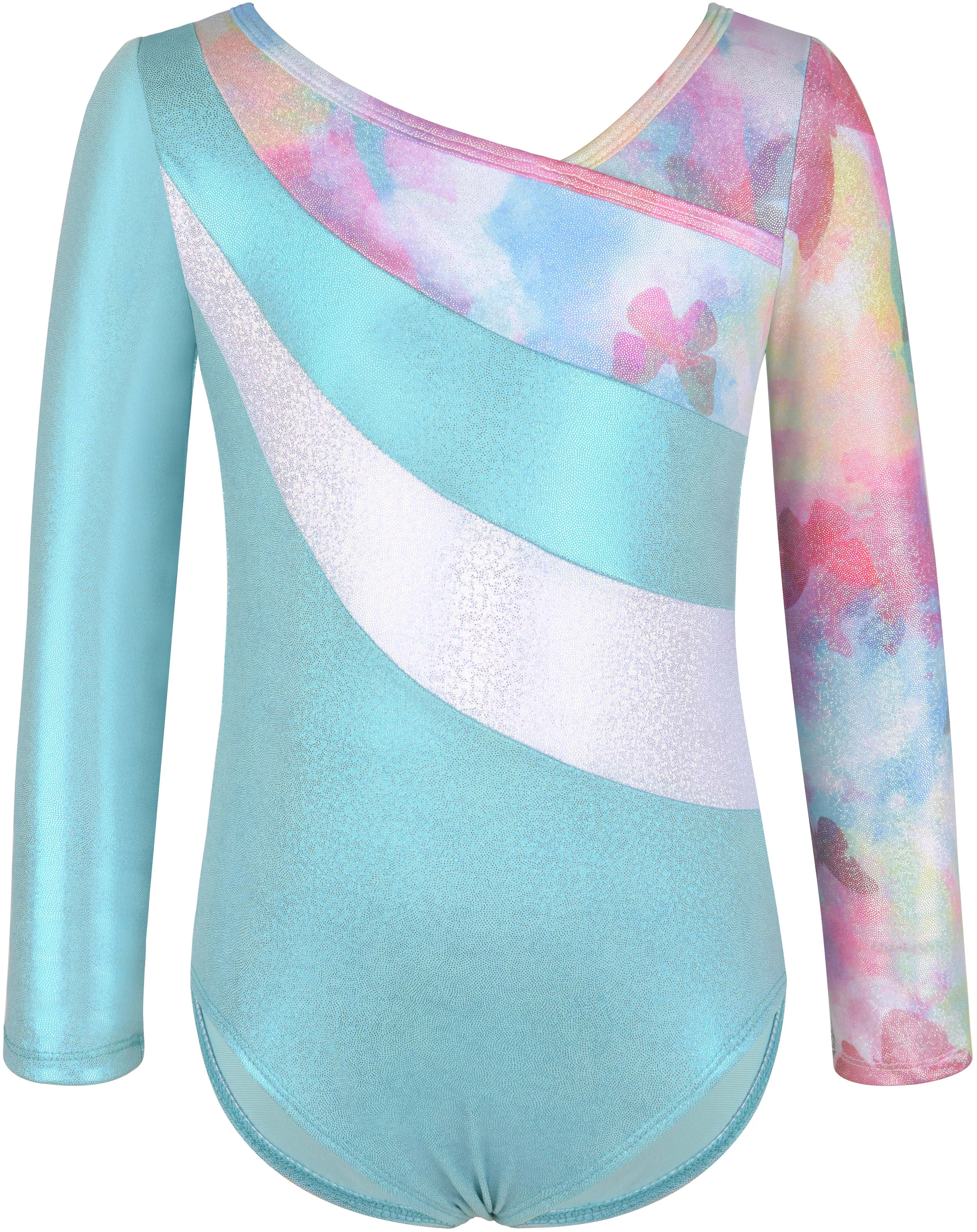 Girls Gymnastics Leotard Toddler Long Sleeve Tumbling Outfits Soft Lining Sparkle Stretch Fabric More Comfortable and Breathable view 6