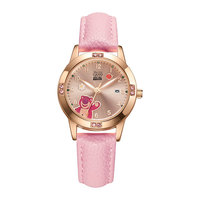 Toy Story Lotso Children Watches Kids Leather Strap Diamond Kawaii Lotso Huggin Bear Watch For Girls Quartz Clock with Date